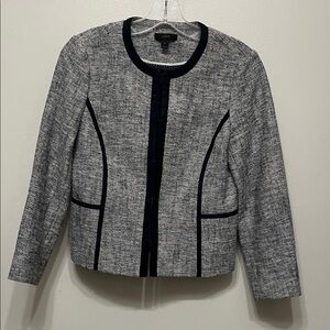 J. Crew Women's Black and Gray Tweed Blazer